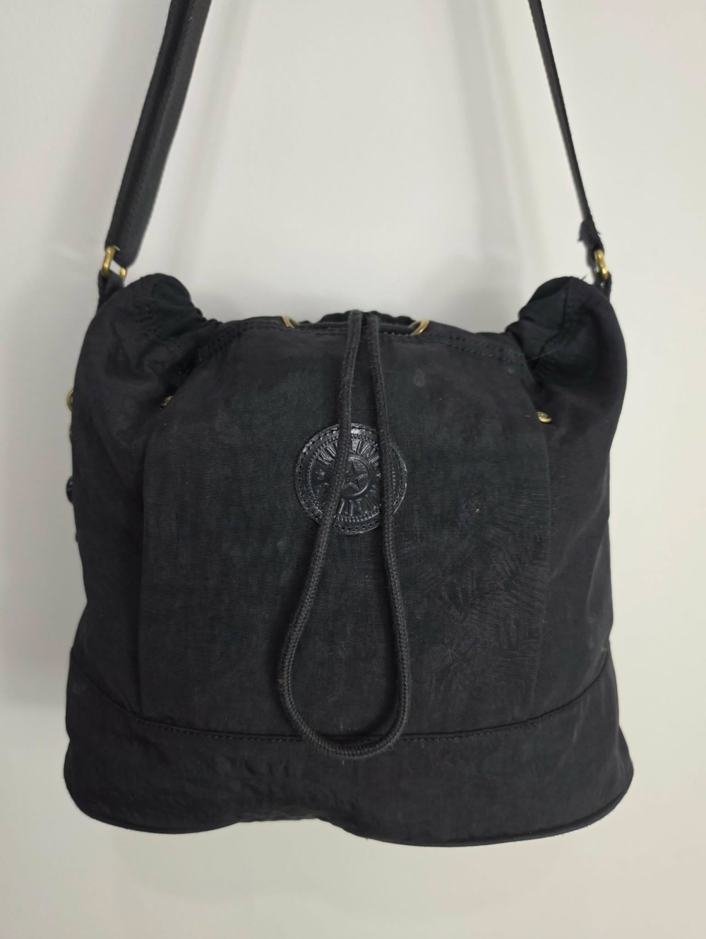 Kipling Black Drawstring Hobo Crossbody Bag with Monkey Charm Unisex - Picture 5 of 12